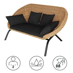 Canapé de jardin GoodHome Loa effet rotin