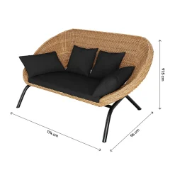 Canapé de jardin GoodHome Loa effet rotin