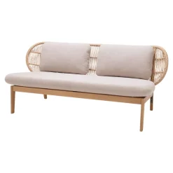 Canapé de jardin Hania en bois d'eucalyptus et aluminium 2 places GoodHome