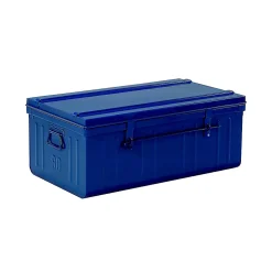 Cantine acier bleu 130 L avec poignées L. 90 x l.50 xH .37.5 cm, cadenassable et empilable, Snor