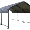 Carport abri de voiture en métal "Phoenix" 13,5 m² Gris