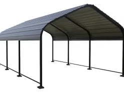 Carport abri de voiture en métal "Phoenix" 13,5 m² Gris