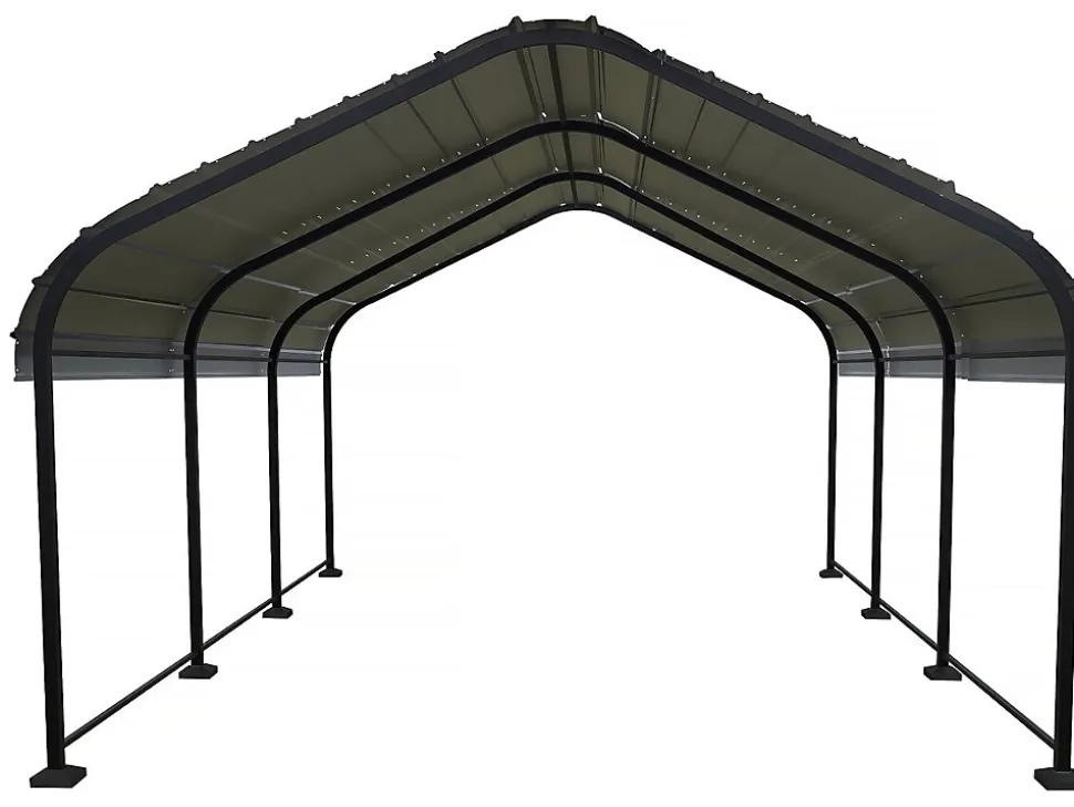 Carport abri de voiture en métal "Phoenix" 13,5 m² Gris