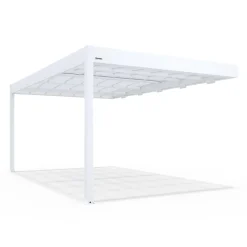 Carport adossé aluminium Blanc Trigano - LIBECCIO WALL - 16 m²