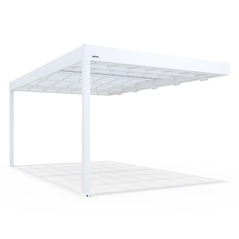 Carport adossé aluminium Blanc Trigano - LIBECCIO WALL - 16 m²