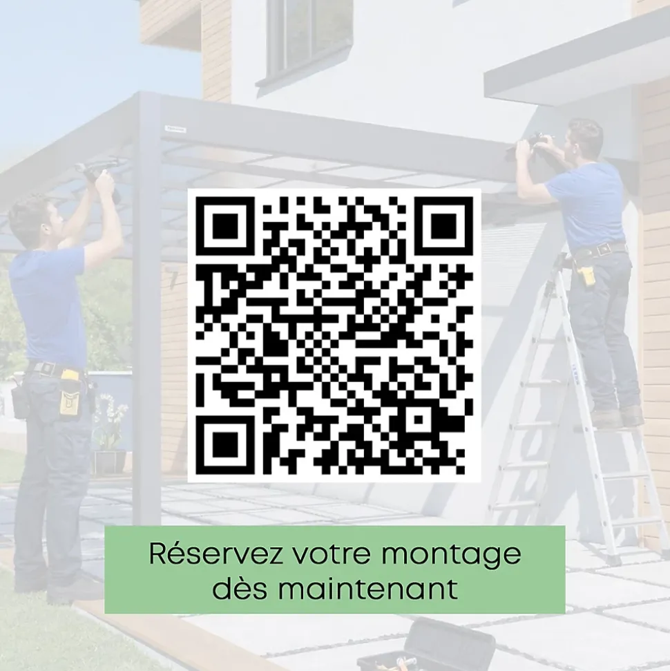 Carport adossé aluminium Blanc Trigano - LIBECCIO WALL - 16 m²