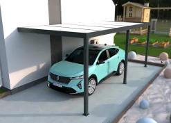 Carport adossé aluminium gris RAL 7016 Cosmeo 3 x 6 m Alumin'home