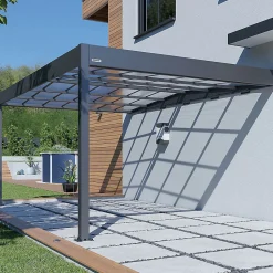 Carport adossé aluminium Trigano - LIBECCIO WALL - 16 m²