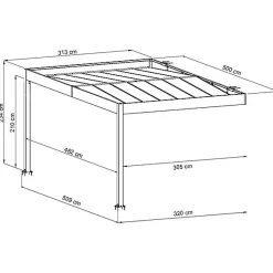 Carport adossé aluminium Trigano - LIBECCIO WALL - 16 m²