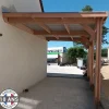 Carport adossé toit plat 300cmx450cm, bois DOUGLAS Français (Charpente en bois-auvent-abri voiture) 14 m². Garantie 10 ans