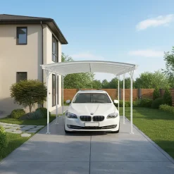 Carport aluminium blanc 3x5,76m 17,28m² polycarbonate 6mm X-METAL
