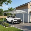 Carport aluminium blanc 3x4,34m 13m² polycarbonate 6mm X-METAL avec kit d'ancrage
