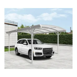 Carport aluminium blanc 3x4,34m 13m² polycarbonate 6mm X-METAL avec kit d'ancrage