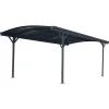 Carport aluminium 13m² 1 place X-Metal anthracite, polycarbonate 6mm, kit ancrage
