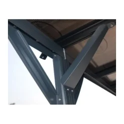 Carport aluminium 13m² 1 place X-Metal anthracite, polycarbonate 6mm, kit ancrage
