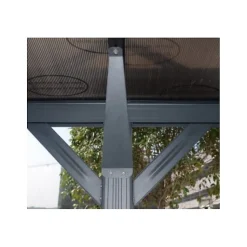 Carport aluminium 13m² 1 place X-Metal anthracite, polycarbonate 6mm, kit ancrage