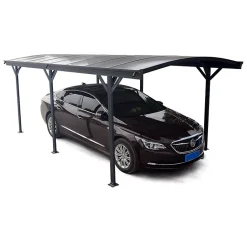 Carport aluminium 17m² anthracite polycarbonate 6mm X-Metal avec kit d'ancrage