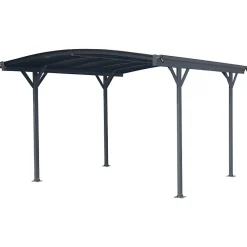 Carport aluminium 3x3,6m 10,89m² polycarbonate 6mm X-METAL anthracite avec kit d'ancrage