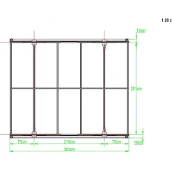 Carport aluminium 3x3,6m 10,89m² polycarbonate 6mm X-METAL anthracite avec kit d'ancrage