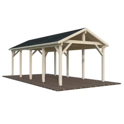 Carport bois Robert toit double pentes 23,1m² Palmako