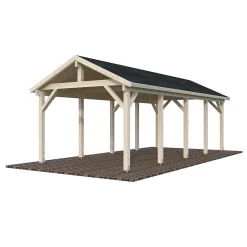 Carport bois Robert toit double pentes 23,1m² Palmako