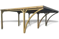 Carport double bois Blooma Goteborg L. 552 x P. 604 x H. 240 cm