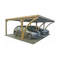 Carport double bois Blooma Goteborg L. 552 x P. 604 x H. 240 cm