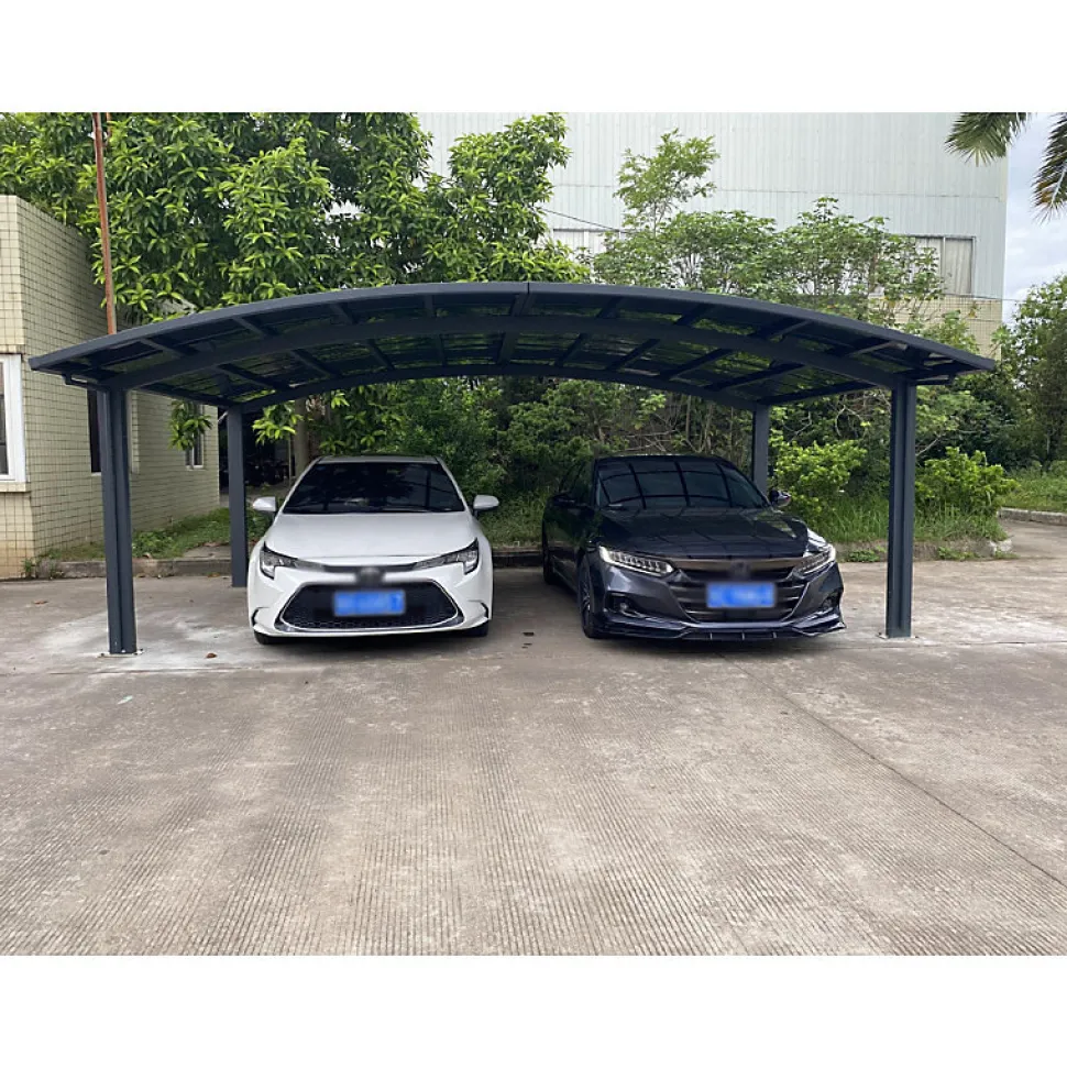 Carport double 30m² aluminium gris anthracite et polycarbonate EAGLE - X-METAL