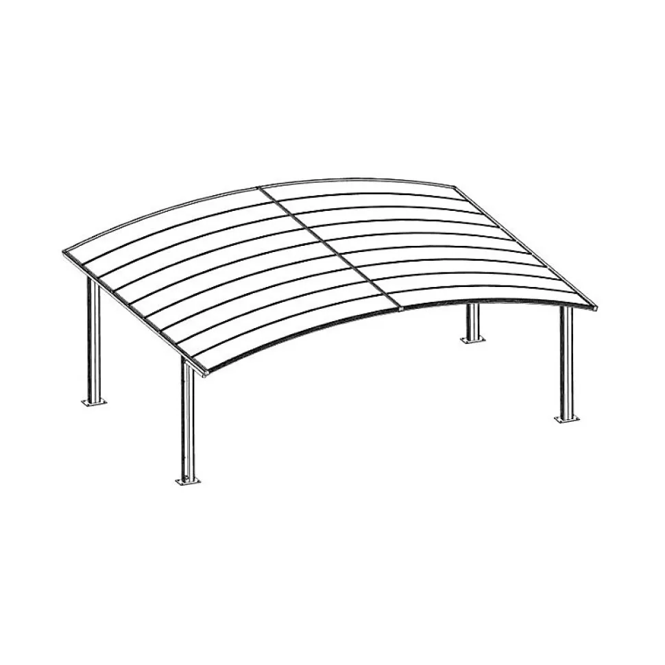 Carport double 30m² aluminium gris anthracite et polycarbonate EAGLE - X-METAL