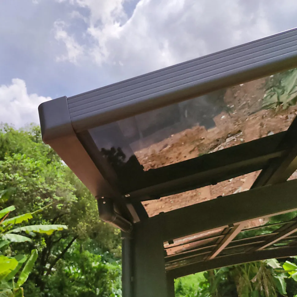 Carport double 30m² aluminium gris anthracite et polycarbonate EAGLE - X-METAL