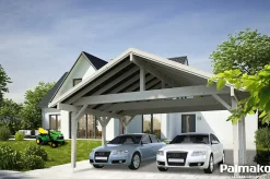 Carport double Robert bois naturel surface 20.6m²