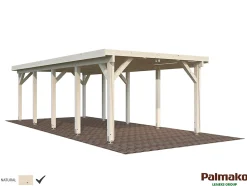 Carport simple Karl bois naturel surface 23.1m²