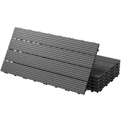 Carrelage terrasse dalles 60x30 cm 4 m² carrelage jardin aspect bois anthracite
