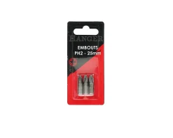 Carte de 3 embouts cruciformes PH2 25mm - HANGER - 133012