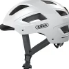 Casque ABUS Hyban 2.0 Polar White L - coque ABS/EPS, ventilation, maille anti-insectes et feu LED.