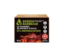 Charbon noyaux d'olives GreenBarbecue 4kg