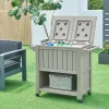 Chariot de service avec glacière Arsita 102 x 47 x 87 cm beige aspect bois casa.pro