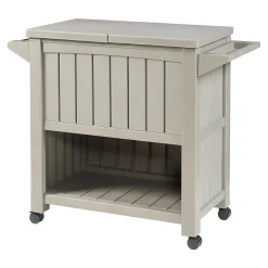 Chariot de service avec glacière Arsita 102 x 47 x 87 cm beige aspect bois casa.pro