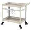 Chariot de service d'extérieur Bard acier 72 x 77 x 38 cm champagne casa.pro