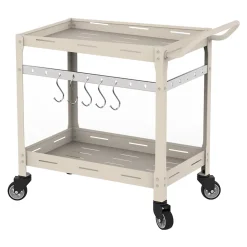 Chariot de service d'extérieur Bard acier 72 x 77 x 38 cm champagne casa.pro