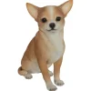 Chihuahua assis en résine 23 cm