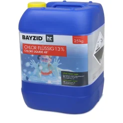 Chlore Liquide 48degrée Bayzid 12 x 25 Kg (20 L), Désinfection Rapide Et Efficace Pour Piscines
