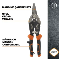 Cisaille à tôle coupe devant Magnusson 250mm 2 positions