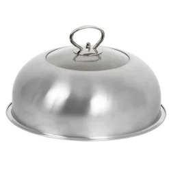 Cloche de cuisson pour plancha vitrée inox Ø27cm Le Marquier