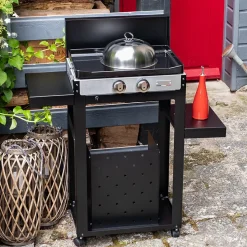 Cloche de cuisson pour plancha vitrée inox Ø27cm Le Marquier