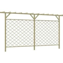 Clôture à lattes de jardin avec pergola Bois vidaXL