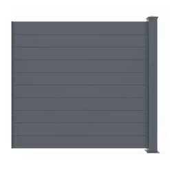 Clôture aluminium anthracite 190x166cm X-Metal avec poteau - Peinture thermolaquée