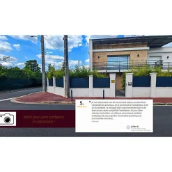 Clôture aluminium panneau plein (Gris Anthracite - Longueur 1.911 x Hauteur 1.115 m - 7 lames)