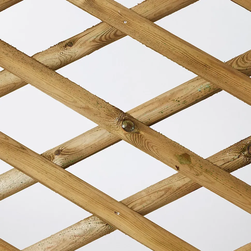 Clôture bois croisillons Blooma Ibar vert 250 x h.80 cm