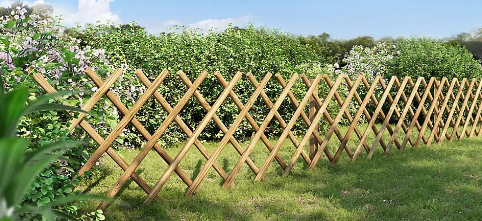 Clôture bois croisillons Blooma Ibar vert 250 x h.80 cm
